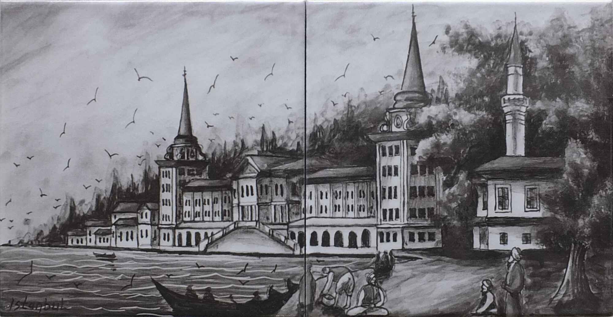 20x40 cm Çini Pano - YK40